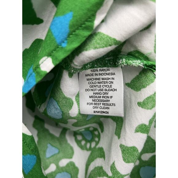 Escapada Womens small Print Green Blue Tunic Top coastal - Picture 3 of 5